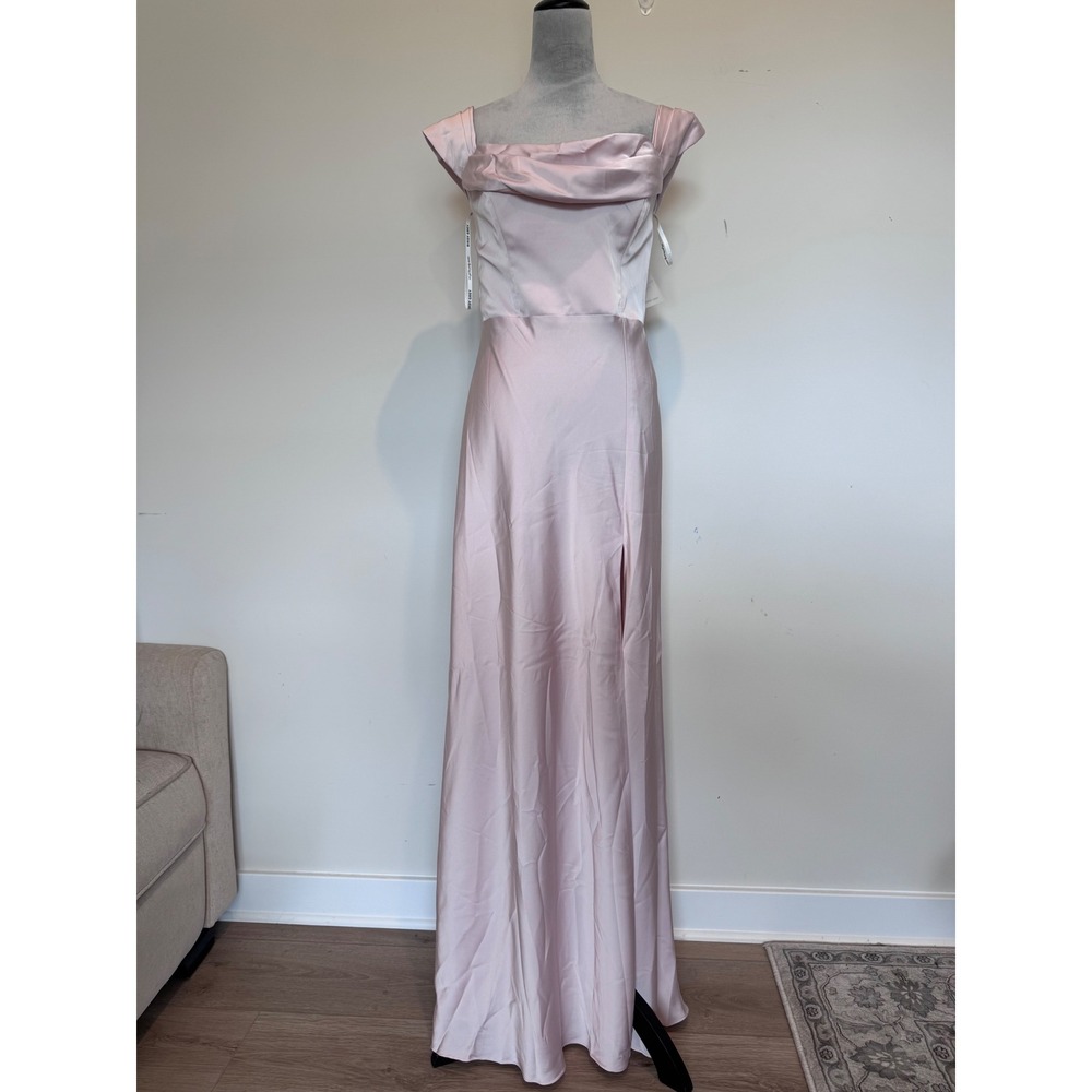 Birdy Grey Mia Matte Pale Blush Convertible Bridesmaid Dress Size M NWT